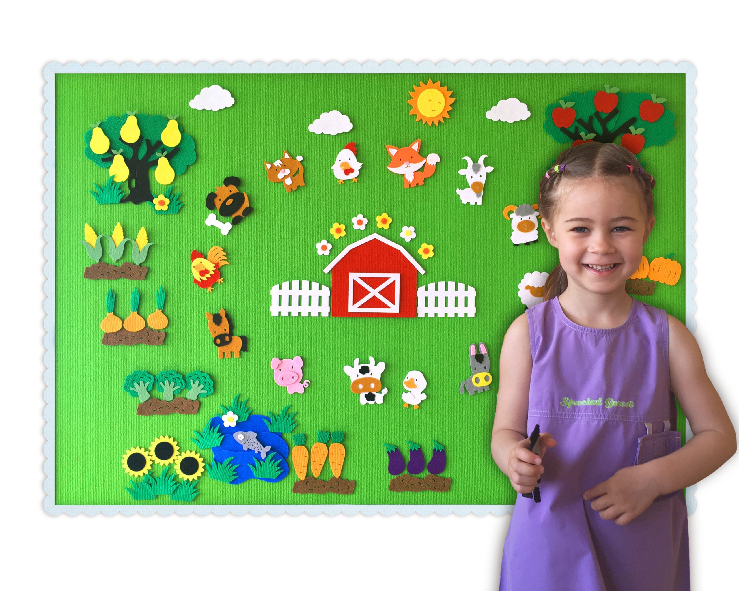 🐣 Розвиваючий килимок з іграшками на липучках Wonderwall® "Ферма", повний, з килимком "Максі" 145х100 см